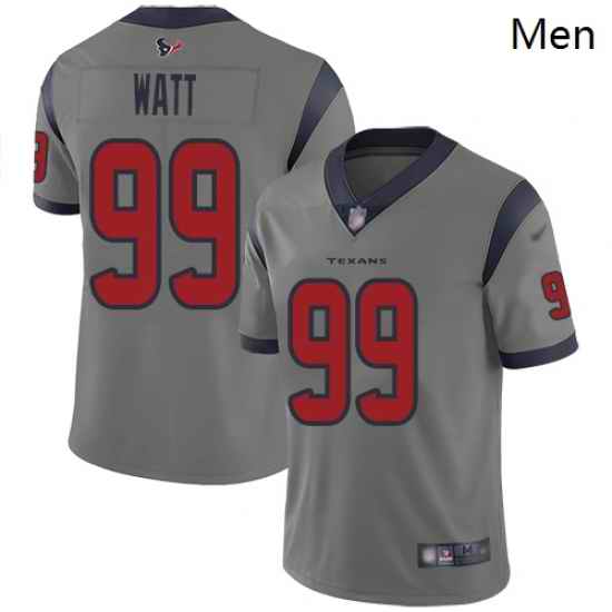 Texans 99 J J  Watt Gray Men Stitched Football Limited Inverted Legend Jersey